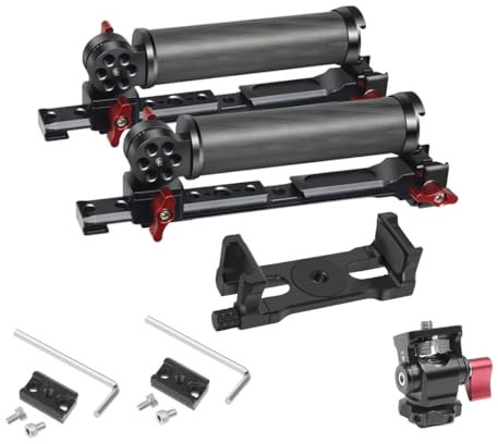 NovelGoal Gimbal Handgrip with Dual Carbon Handle Grip Adjustable Clamp Compatible with Ronin RS RS2 RSC2 RS3 Mini Pro Stabilizers Monitor Bracket (Combo C)