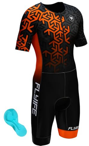 Herren Fahrrad Skinsuit, Triathlon Anzug Herren Prämium Triathlon Tri Anzug Kompression Duathlon Laufen Schwimmen Fahrradfahren Skinsuit - Hochwertiger Triathlon-Anzug für Herren (TYP-6,M)