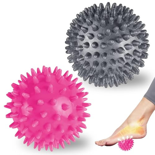 2 Pezzi Palline Massaggio, 7 CM Riccio, Massaggi dei Punti Trigger, Palla Massaggiante gli Sport per Alleviare lo Stress, per Schiena, Piedi, Recupero Muscolare, Mani, Gambe