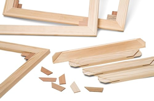 Keilrahmen für Leinwand 30 x 40 cm, einfache Montage und manuelle Spannung, inkl. Spannkeile, robust und stabil, ideal für Künstler und Maler, erhältlich in verschiedenen Größen, ohne Leinwand