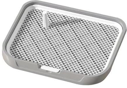 Hundetoilette mit Tablett Hundeklo für Kleine Hunde Töpfchen Trainingsunterlage Indoor Hundetoilette Balkon Ideal Welpentoilette für Kleine Großer Hunde 42x53cm (Grau)