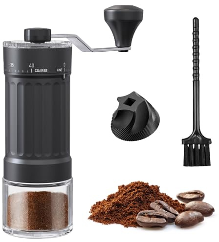 Xynovate Molinillo de Café Manual, Molino de Café Manual Externo y Ajustable, Muelas Cerámicas, 40 Ajustes de Molienda Precisos para French Press, Pour-Over, Moka Pot y Más, Capacidad de 30g