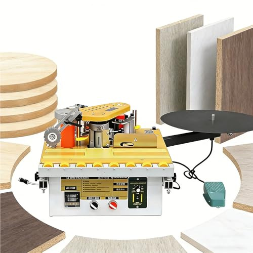 Máquina automática de bandas de bordes con encolado de doble cara y control de temperatura para tablas de carpintería