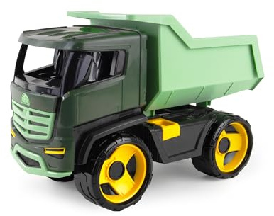 Lena – starka giga truck dump titan, tipplastbil ca 51 cm, stor byggarbetsplats, leksaksfordon för barn från 3 år, stabil tippbil, med tråg att luta, 2149, grön