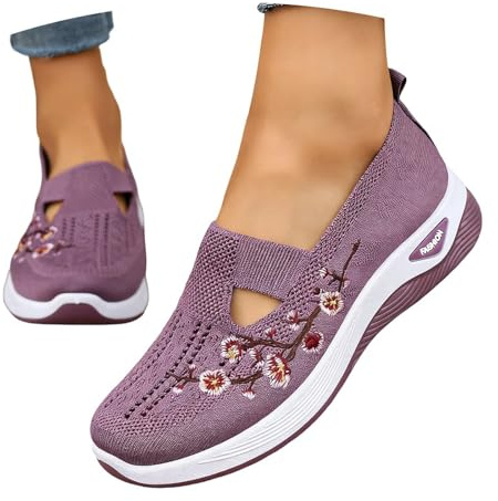 Scarpe Ortopediche Donna Estive Senza Lacci Scarpe Slip On da Corsa Camminare Comode Ginnastica Morbida Sneakers Traspiranti Leggere Sneakers Diabetici Pianta Larga Sanitarie Outdoor Sport