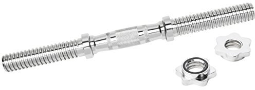 Bad Company Chrom Kurzhantelstange mit drehbaren, ergonomischen Griffen inkl. Sternverschlüssen 30/31 mm I 1 Stück - 40 cm