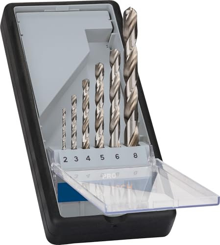 Bosch Professional Set de 6 brocas para metal HSS-G (Ø 2-8 mm, Robust Line, Accesorios para taladro)