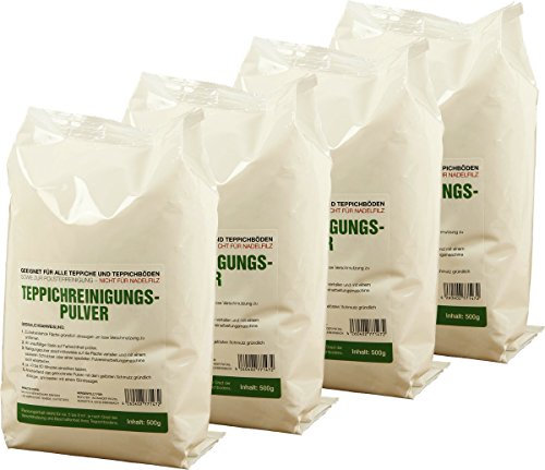 McFilter I Polster- und Teppichreinigungspulver I 4x 500 Gramm I geeignet für Teppiche, Polster und Teppichböden, sowie zur Polsterreinigung, gegen Schmutz und schlechten Geruch und Staub I 4 Stück