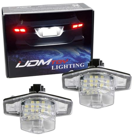 iJDMTOY OEM-Fit 3W Full LED License Plate Light Kit Compatible with Honda Accord Sedan, Civic Coupe, Fit CR-V Element Crosstour Odyssey Insight HR-V, Powered by 18-SMD Xenon White LED