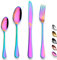 Kyraton Rainbow Cutlery Set 24 Pieces, Titanium Rainbow Plated Stainless Steel Tableware Set,Stainless Steel Flatware Set,Stainless Steel Flatware Silverware Sets,Dishwasher Safe.