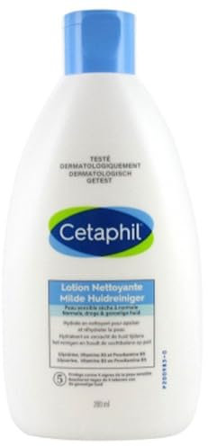 Cetaphil lotion nettoyante, 200ml, lotion nettoyante visage et corps, peaux sensibles sèches à normales, Niacinamide, Panthénol et de la Gycérine hydratante, sans savon