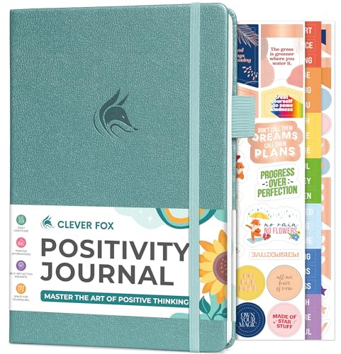 Clever Fox Positivity Journal – Daglig tacksamhet och Affirmation Journal med uppmaningar – Motiverande dagbok för psykisk hälsa för kvinnor och män med vana Tracker – varar 6 månader, A5-storlek