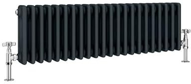 Manissa 3 Column Anthracite Traditional 300h x 1000w Column Radiator Old Cast Iron Type School Radiator