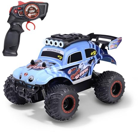 Dickie Toys - RC Auto Volkswagen Beetle Monster Bug (23 cm) - ferngesteuertes Auto ab 6 Jahre mit Licht & Turbo bis 12 km/h, Remote Control Car für Kinder, 2,4 GHz Fernbedienung, inkl. Batterien&Akku