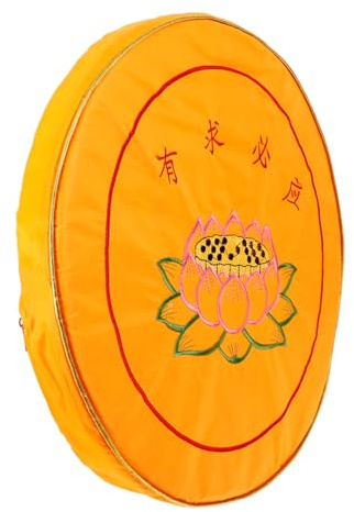 Zerodeko Coussin de Prière Rond en Tissu Motif Lotus, Coussin de Contemplation pour Temple Bouddhiste, Fonction Agenouillement et Recouvrement en Laine Perlée, Usage Contemplation et Culte