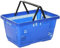 Retail Shop Blue Supermarkets Basket Plastic Shopping Basket with Handle | Plastic Shopping Basket for Food & Grocery | 22L & 27L (1, 27L)