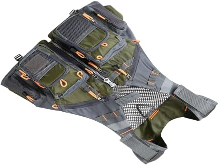 YCHUCH Multifunzione Pesca A Mosca Gilet Accessori Trota Ingranaggi Regolabile Multi Pokcet Gilet Giacche Per Gli Uomini Escursionismo E Campeggio Gilet