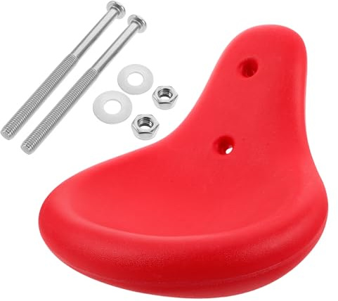 GOOHOCHY Juego de Cojines de Asiento de Columpio Resistentes de Plástico para Exteriores Repuesto para Balancines en Parques y Zonas Residenciales Infantiles Incluye 1 Cojín Rojo y 1 Par