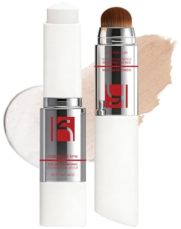 Color Changing Foundation Stick med borste, färgskiftande 2-i-1 mångsidig naturlig primer, fuktgivande täckkräm, vattentät och hållbar makeup concealer för en felfri hy