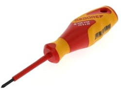 GEDORE VDE Screwdriver Phillips PZ0, Screwdriver 1000 V insulated, Length 145 mm, Tool, VDE 2160 PZ 0, Steel