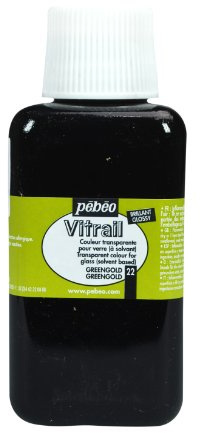 Pebeo Vitrail, Stained Glass Effect Paint, 250 ml Bottle - Green Gold, 8.45 Fl Oz (Pack of 1)