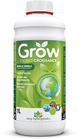 Easy Hydroponics - Nutriments - Grow 1 L (croissance) - Engrais complet pour culture hydroponique et terre, Noir