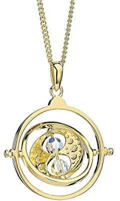 Harry Potter Sterling Silver Time Turner Sterling Silver Gold Plated Necklace Embellished with Swarovski® Crystals by The Carat Shop
