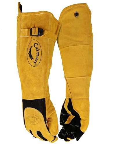 Caiman Premium Split Deerskin MIG/Stick Welding Gloves, Fleece/Foam Insulation, Split Cowhide Leather Heat Shield Patch, Sock Lined Foam, Black/Gold, X-Large (1878-6)