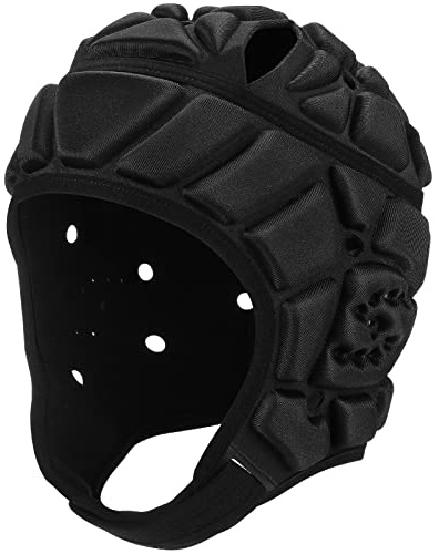 VICTRIDGE Flag - Casco de fútbol americano para jóvenes, casco de softshell 7v7, gorra de rugby, gorra Scrum para jóvenes, niños y adultos (negro, L)