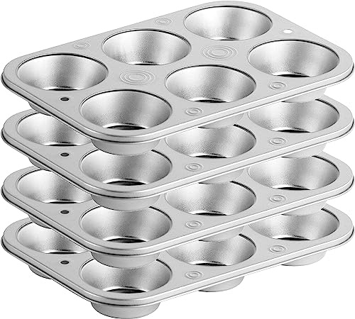 DecorRack Confezione da 4 teglie antiaderenti per muffin, 6 tazze, per cuocere cupcake (confezione da 4)