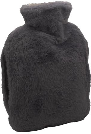 LQHLYN Borsa Acqua Calda Peluche,2 L, borse acqua calda grande,Riutilizzabile,Scaldamani,Facile protezione dall'aria fredda,Terapie caldo,per Alleviare il Dolore,inverno Natale è un regalo(Grigio)