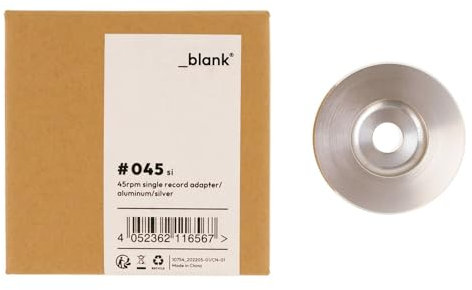 _blank #045si | Adaptador para Discos de 45 RPM | Puck para Discos de 7' | Aluminio | 3,5 cm de diámetro | Plata