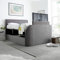 happybeds Ottoman TV Bed, Sherlock Light Grey Velvet Fabric Ottoman Storage TV Bed, Double, King, Super King Size (King (U.K. Standard))