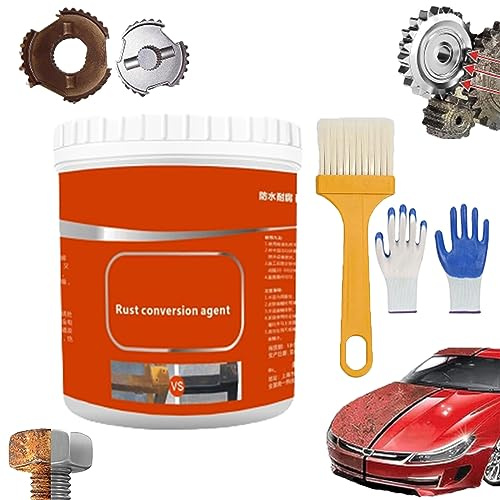 Rust Renovator, Rust Converter for Metal, 300g Rust Conversion Agent, Rust Removal Converter Metallic Paint, Water-Based Metal Rust Remover, Multi-Purpose Anti-Rust Paint for Car (1PCS, Milky)
