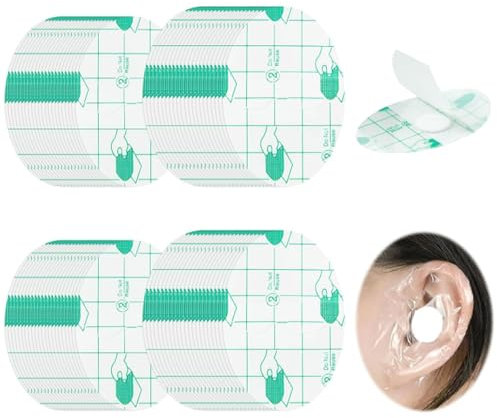 100 Stück Wasserdicht Ohr Patches Ohrenschutz, Wasserdichte Ohrpflaster, Ohrenschutz Wasser Kinder, Ultradünne Transparente Wasserdichte Ohrsticker, Geeignet zum Duschen, Schwimmen, Surfen