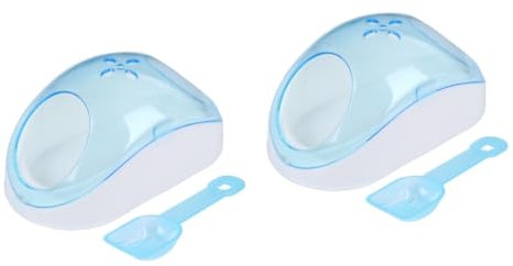 Parliky 2stücke Kleintier Sandbad Mit Schaufel Transparentes Chinchilla Und Hamster Badezimmer Stressreduktion Und Aktivitätssteigerung Für Kleine Haustiere Zufällige Schaufelfarbe