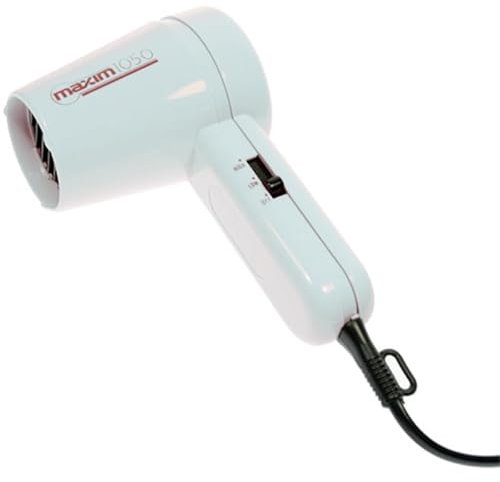Secador de Viaje. Color Blanco. Maxim MX-2934. 2 Velodidades. 1050W. Secador Compacto para Viajes, Gimnasio, Piscina.
