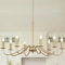 MRHYSWD Kronleuchter Gold, 8 Flammig Kronleuchter Vintage Modern für Wohnzimmer Schlafzimmer Küche Flur, Industrielle Deckenleuchte Hängeleuchte mit E14 Fassung - Ohne Leuchtmittel