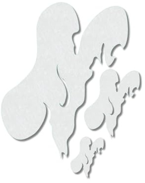 Herterich Products Stencil per aerografo, per incendi e fiamme, bruciatori e fiamme, precisione tagliata al laser, riutilizzabile e resistente ai solventi, 15 x 10 cm