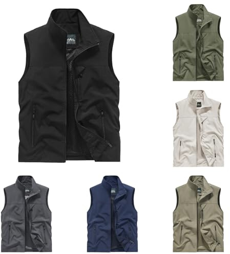 Chaleco sin mangas de viscosa para hombre ropa de exterior verano exterior chaleco viajes fotografía trabajo pesca chaleco cargo con bolsillos ropa de trabajo para hombre