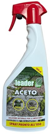 Leader Aceto Spray 1 lt – Stop a erbe indesiderate | Acido Acetico 11% | Pronto all’Uso | Per Uso Agronomico