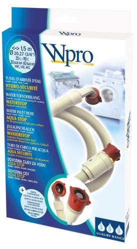 wpro TAF157 - Waschmaschinenzubehör/ Geschirrspülerzubehör/ Wasserstopp-Zulaufschlauch LUXE (1,5m), Gerade-Gewinkelt, 60bar/ Aquastop/ Für Waschmaschinen und Geschirrspüler/ Universell