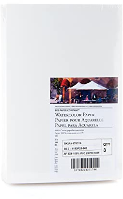 Bee Paper 6 x 9 Watercolor Paper Pack, 140lb, 50 Sheets