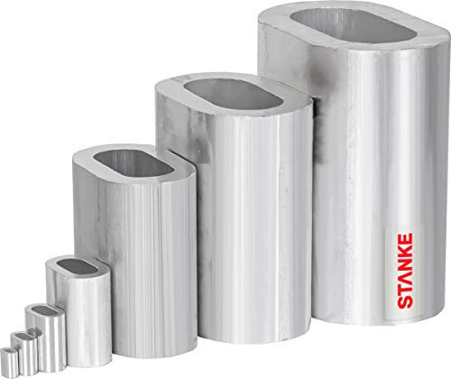 Seilwerk STANKE 5x Manchon en Aluminium Taille 6 Serre-câble Douille de Serrage des Câbles d’Acier 6 mm