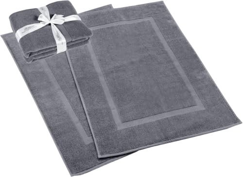 HILLFAIR Badvorleger, 900 g/m², für Hotel-Spa, Badematte, Bodenmatte, 53,3 x 86,4 cm, 100 % Baumwolle, maschinenwaschbar, Frottee-Badvorleger