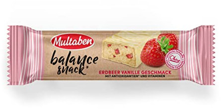 Multaben Balance Snack Erdbeer-Vanille 38 g / Wellnessriegel