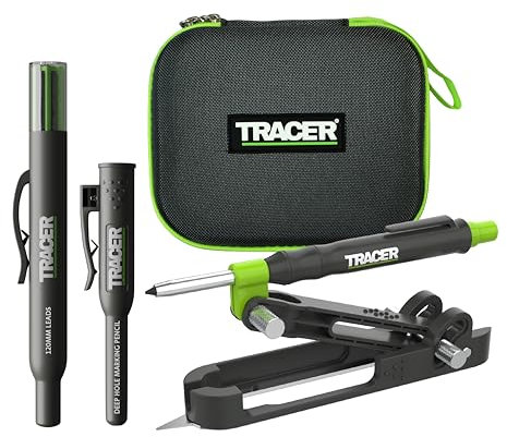 Tracer ProScribe - Herramienta con lápiz de agujero profundo, funda de plomo y funda de transporte (herramienta de escritura multifunción para bricolaje, carpintería y carpintería)