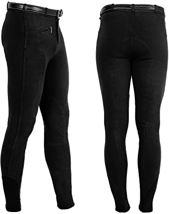 EQUESTRO Pantaloni da Uomo Modello URANO in Cotone Elasticizzato (Nero, 40)
