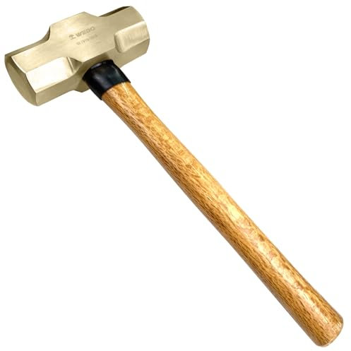 WEDO Fäustel - Martillo (1500 g, con mango de madera, sin chispas, martillo de demolición, martillo grande, certificado BAM y FM, bronce de aluminio, longitud 400 mm, 1,5 kg)