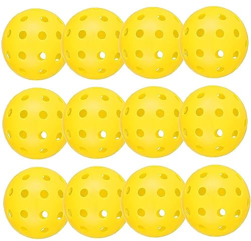 MARCHMARS Pickleball-Bälle, 12-teiliges Set, Pickle-Bälle für Tennis-, Holz- und Betonplätze, 40 Löcher, Pickleball für drinnen und draußen